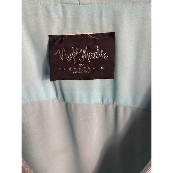 Vintage Night Moods By Samantha O Duster Jacket Mint Green and Metallic Size 22W - Picture 4 of 7